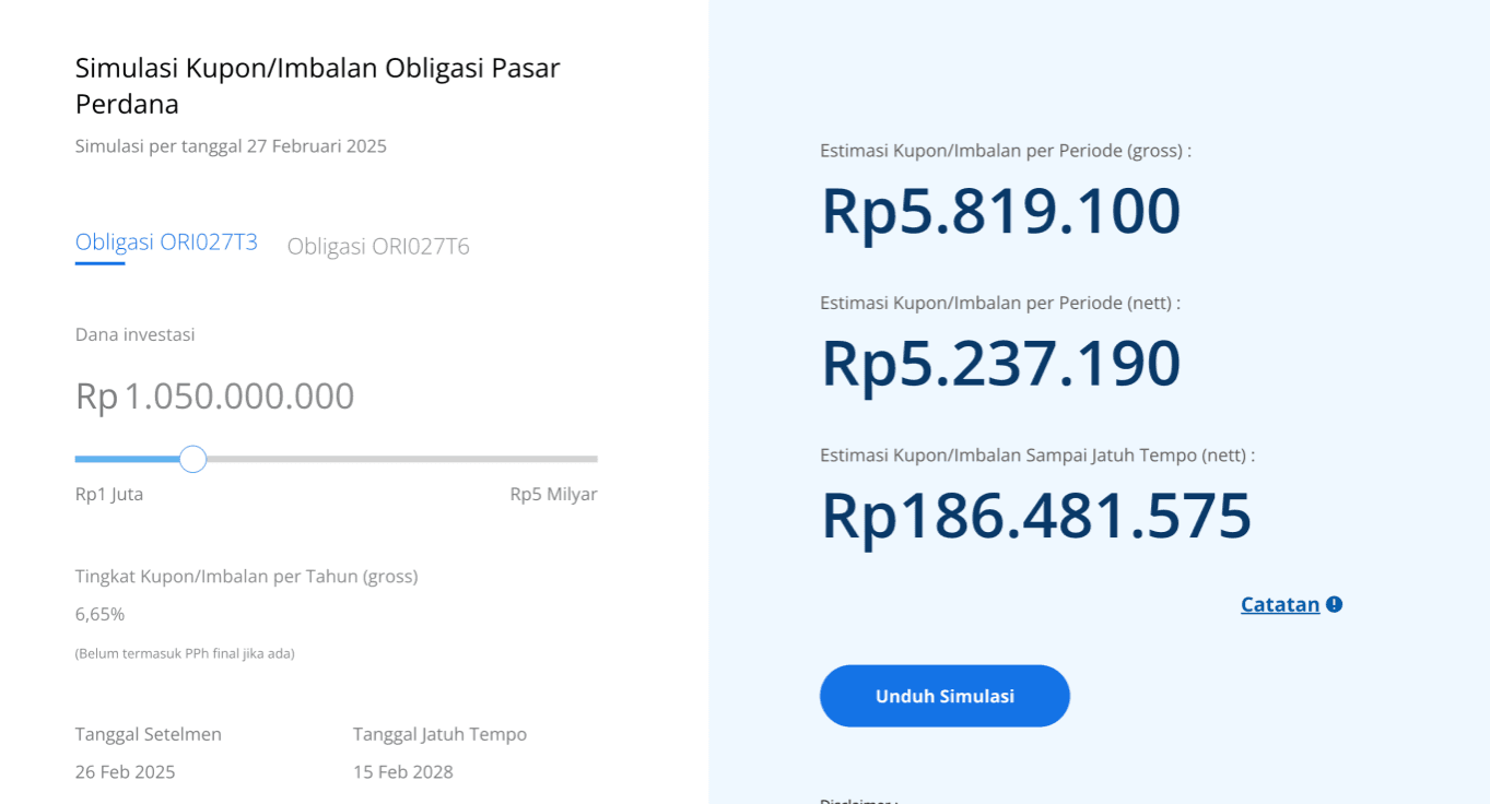 BCA - Simulasi Obligasi